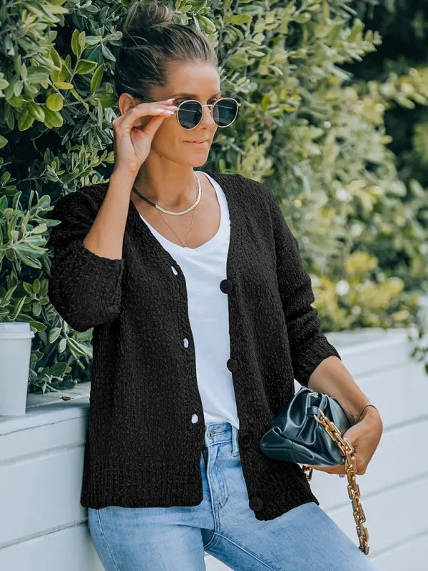 Women's fashion V-neck knitted cardigan