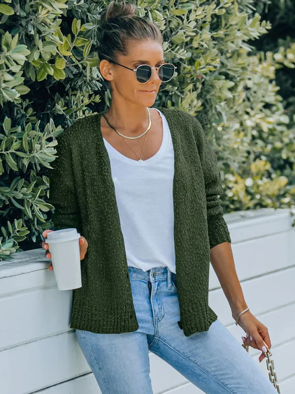 Women's fashion V-neck knitted cardigan