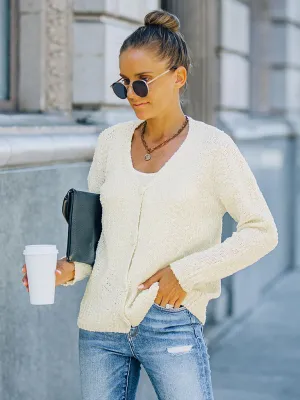 Women's fashion V-neck knitted cardigan