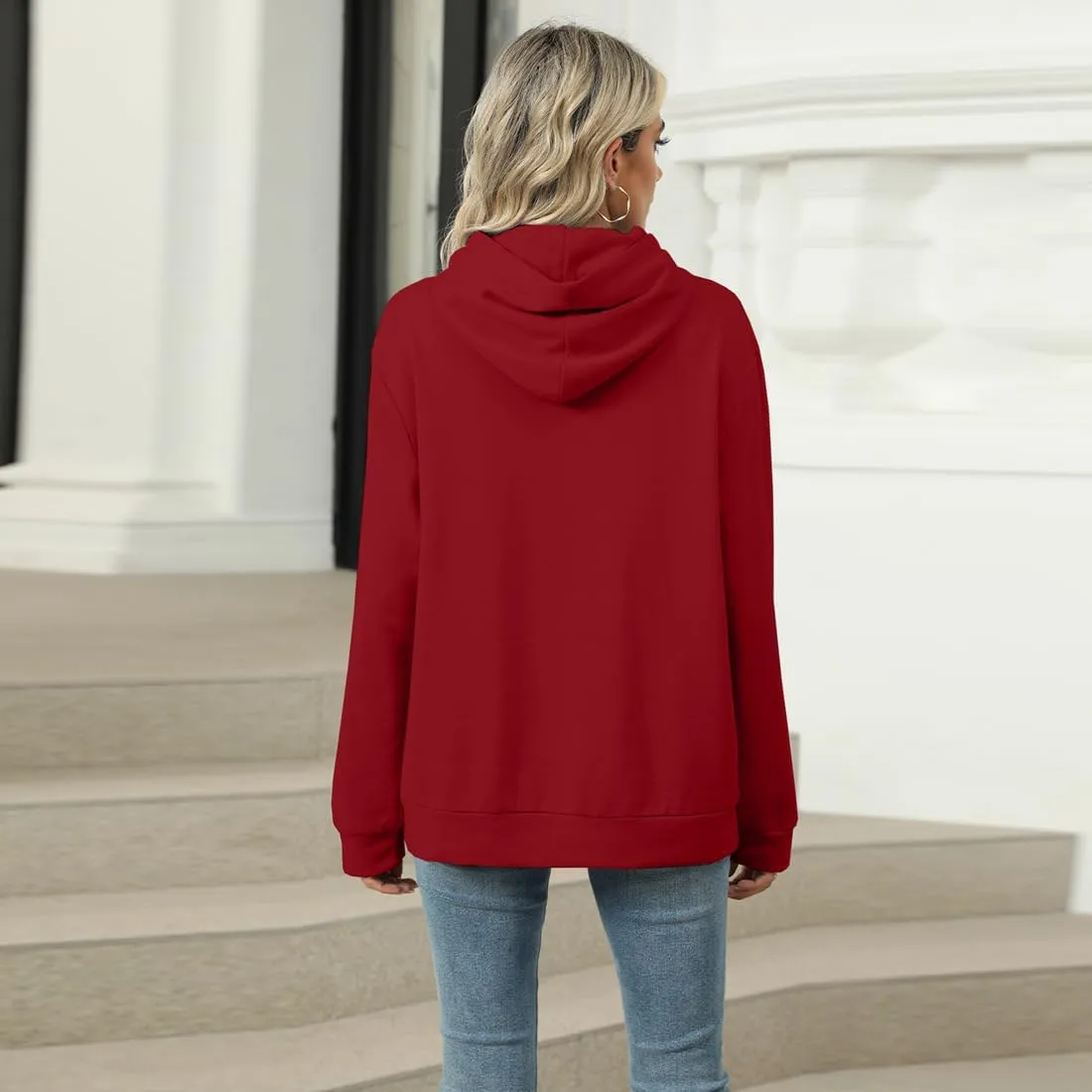 Womens Hoodies Oversized Sweatshirts Casual Long Sleeve Pullover Fall Clothes with Pocket