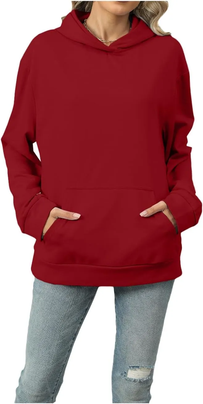 Womens Hoodies Oversized Sweatshirts Casual Long Sleeve Pullover Fall Clothes with Pocket