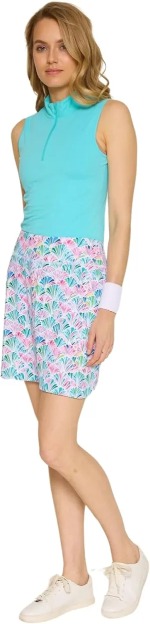 Women's Maya Round Edge 17" Tennis Golf Pickleball Casual Athletic Fit Skort with Built-in Shorts with 2 Pockets