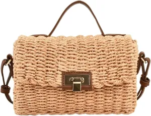 Womens Shoulder Handbag Summer Beach Straw Hobo Crossbody Bag 2025 Trendy Woven Top Handle Bag for Vacation