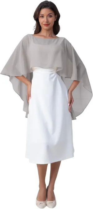 Women's Soft Chiffon Shawl Wraps Shrug for Evening Dress Wedding Cape Cover Up 1920s Shawl