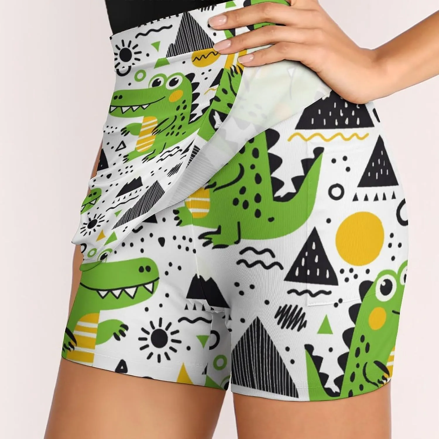 Women's Tennis Skirt Anti-Peek Workout Skorts with Built-in Shorts Pocket for Gym Golf Running