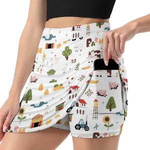 Women's Tennis Skirt Anti-Peek Workout Skorts with Built-in Shorts Pocket for Gym Golf Running