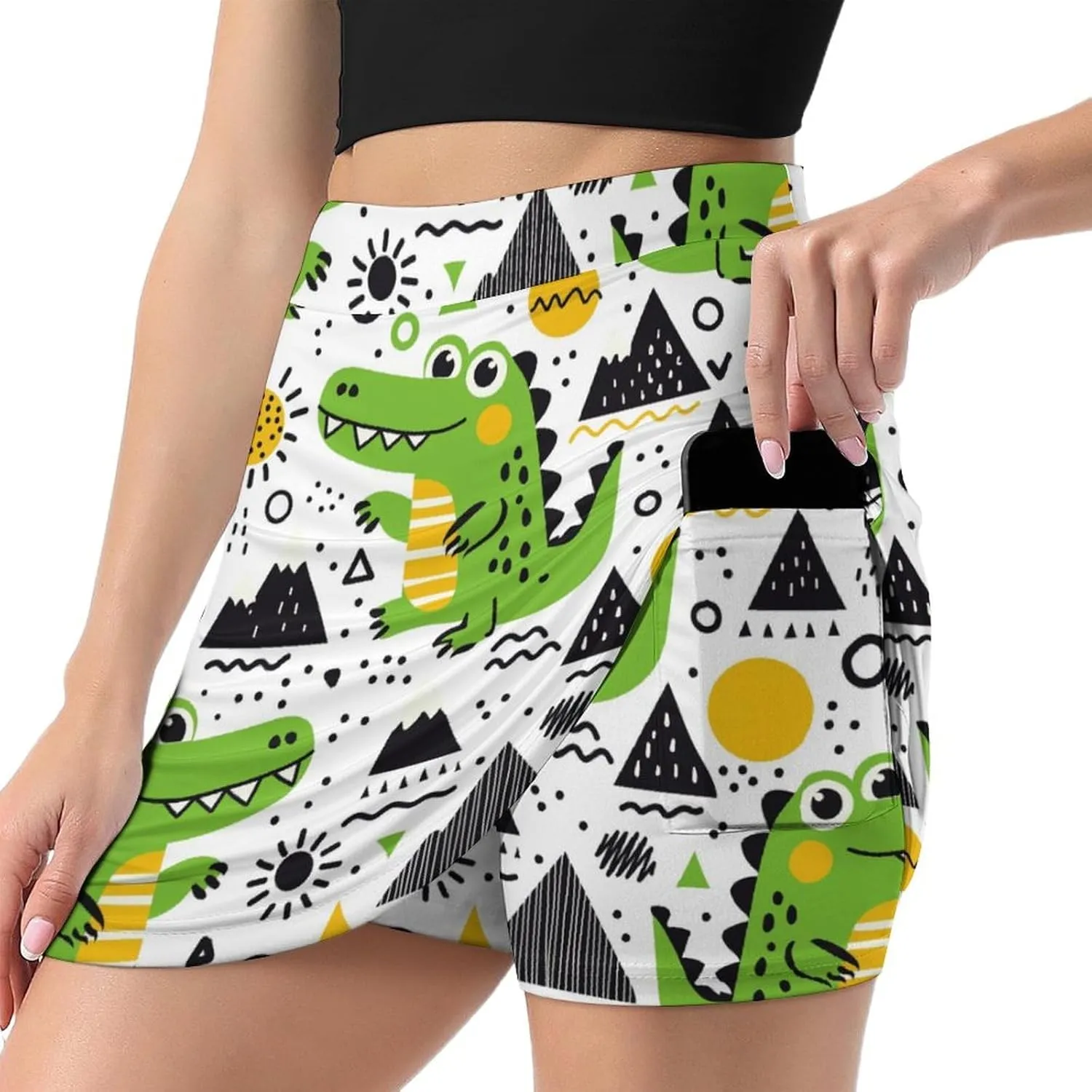 Women's Tennis Skirt Anti-Peek Workout Skorts with Built-in Shorts Pocket for Gym Golf Running