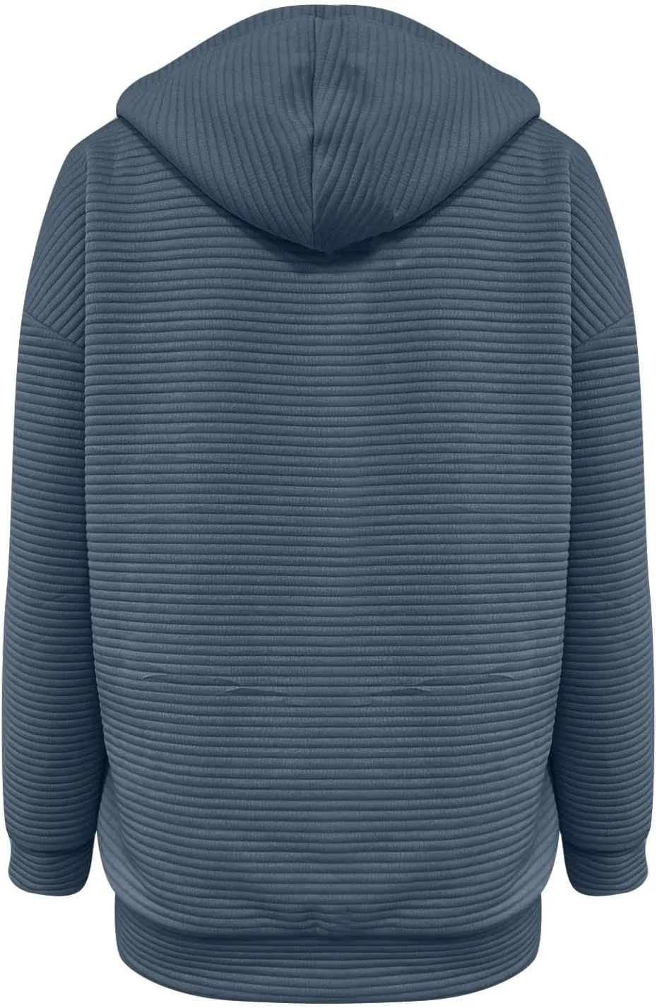 Womens Waffle Knit Hooded Jackets Full Zip Drawstring Hoodies Pullover Oversized Sweatshirt Trendy Fall Outfits