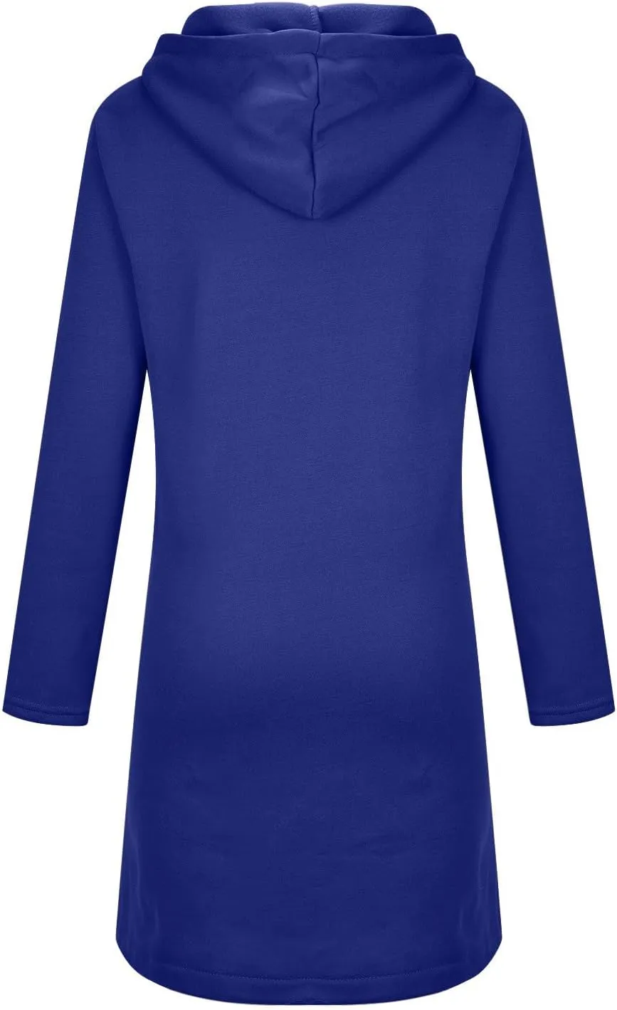 Womens Zip Up Hoodies Oversized Fleece Long Sleeve Sweatshirts Drawstring Casual Jacket Coat with Pockets