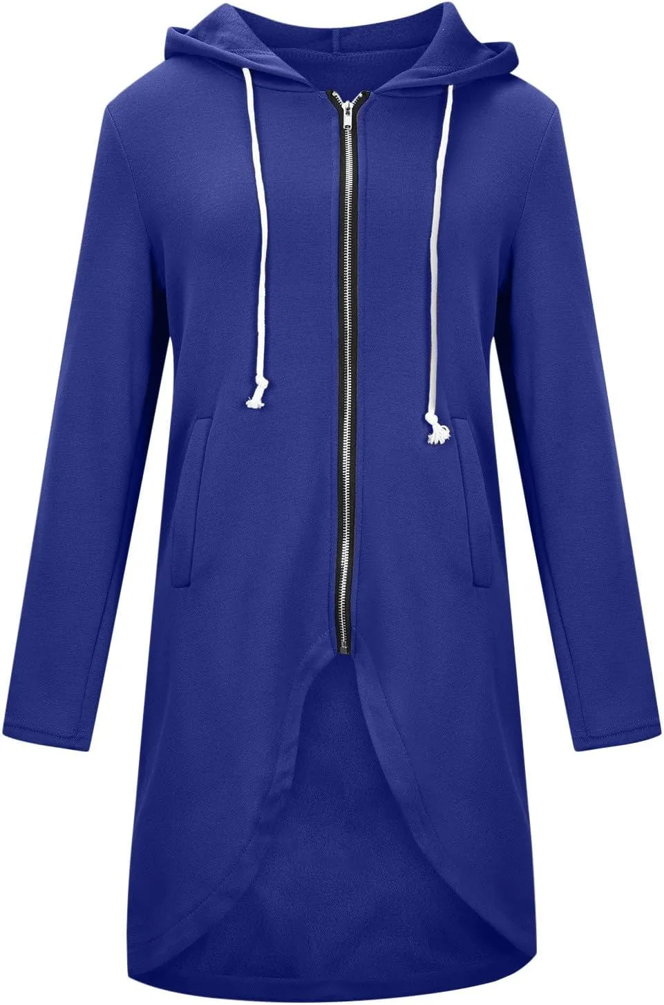 Womens Zip Up Hoodies Oversized Fleece Long Sleeve Sweatshirts Drawstring Casual Jacket Coat with Pockets