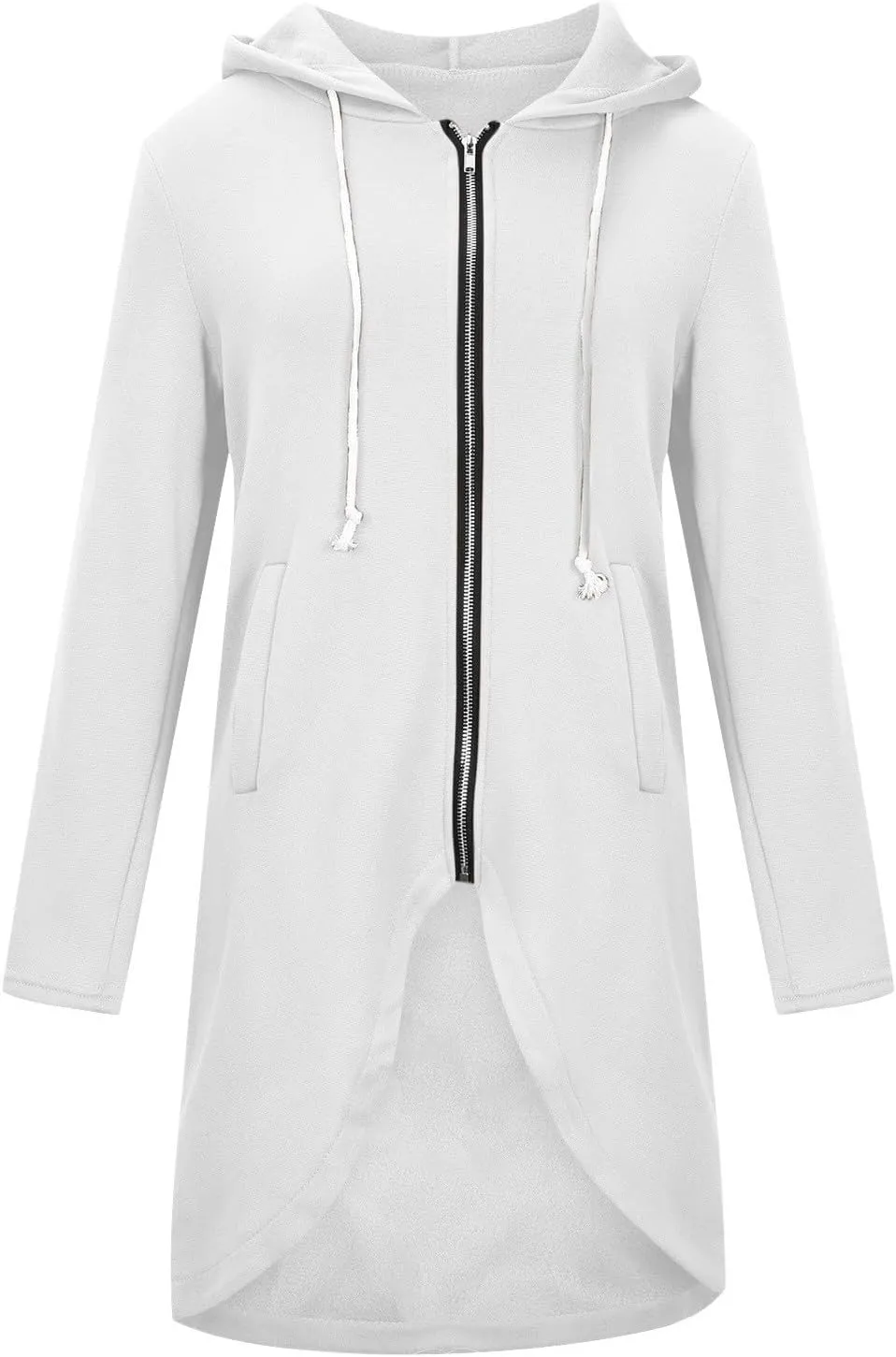 Womens Zip Up Hoodies Oversized Fleece Long Sleeve Sweatshirts Drawstring Casual Jacket Coat with Pockets