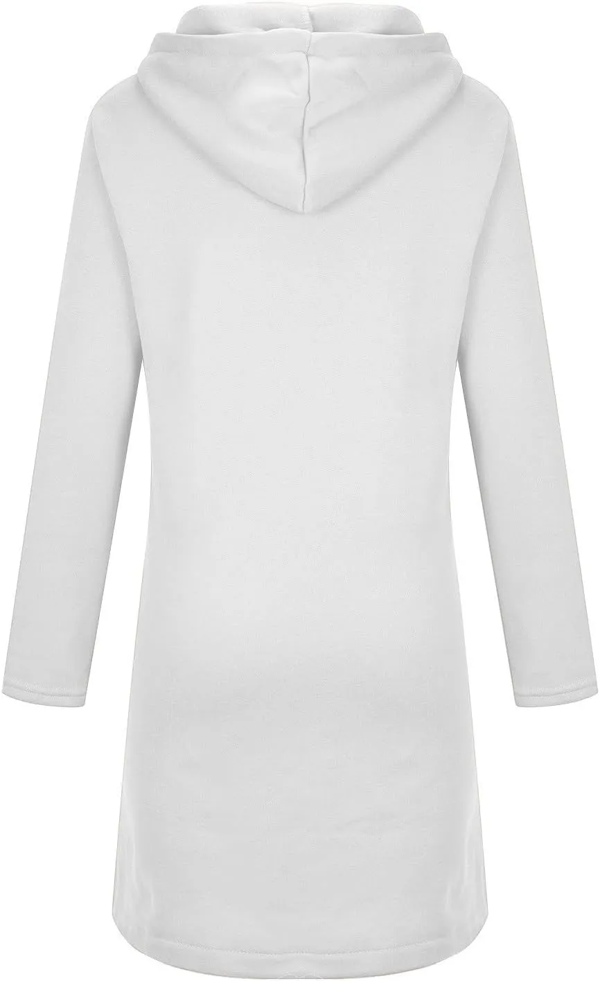 Womens Zip Up Hoodies Oversized Fleece Long Sleeve Sweatshirts Drawstring Casual Jacket Coat with Pockets