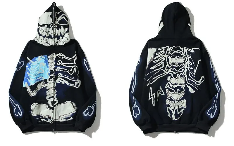 Xray | Vintage Y2K Inspired Zipper Hoodie